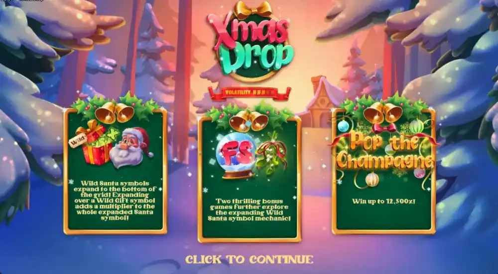 Xmas Drop Weihnachts-Slot mit Wild Santa auf 5x5 Grid