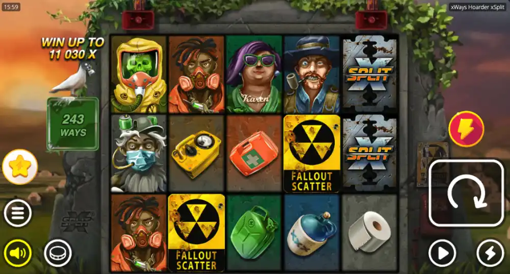 xWays Hoarder xSplit Slot von Nolimit City — Bunker Raid Spins in Aktion