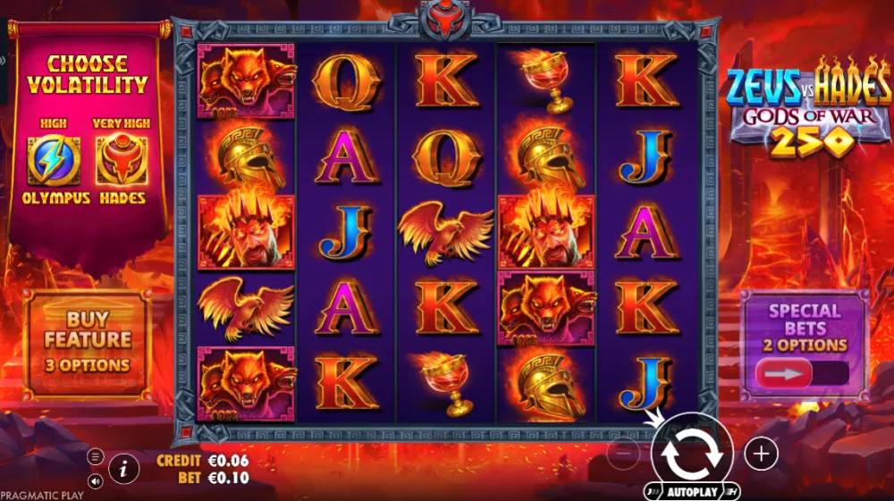 Zeus vs Hades Gods of War 250 Slot von Pragmatic Play — Expanding Wilds auf dem Grid