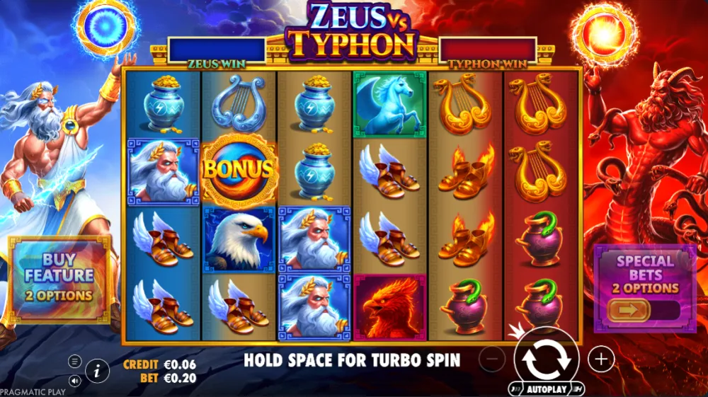 Zeus vs Typhon Slot von Pragmatic Play — Bidirektionales Gameplay mit God Multipliers